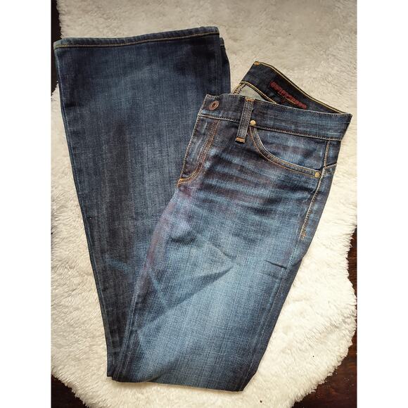 Adriano Goldschmied Womens The Legend Denim Jeans Flared Leg Blue Wash 28R - Picture 3 of 8